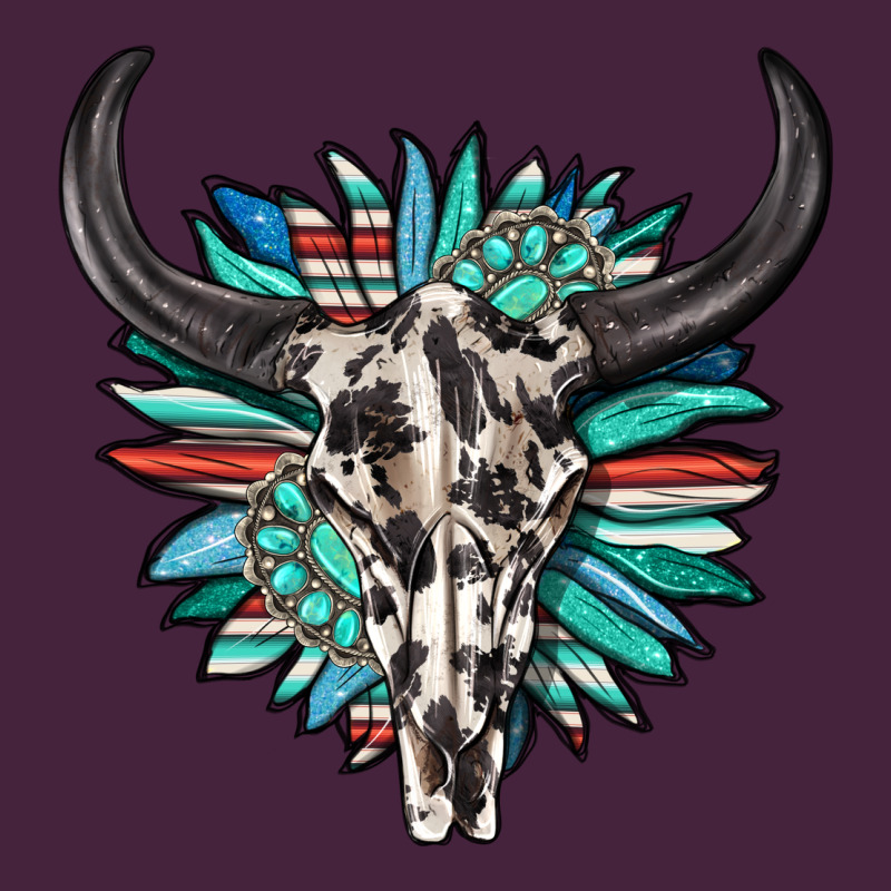 Western Bull Skull With Sunflower And Gemstone Premium Tee by texasbilliewilder | Teevron