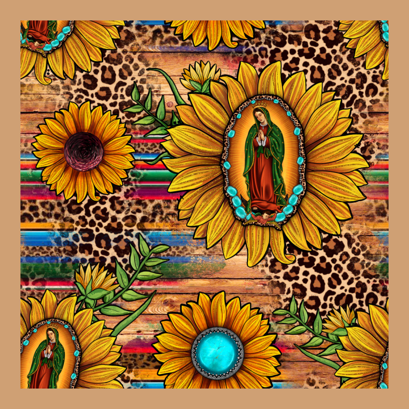 Our Lady Of Guadalupe Sunflower  Seamless Pattern Vintage Tee by JahusDesignShop | Teevron