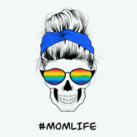 Blue Glitter Rainbow Mom Skull Premium Hoodie | Teevron