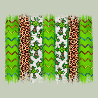 Western St. Patrick's Shamrock Cross Leopard Brushstroke Long Sleeve Tee | Teevron