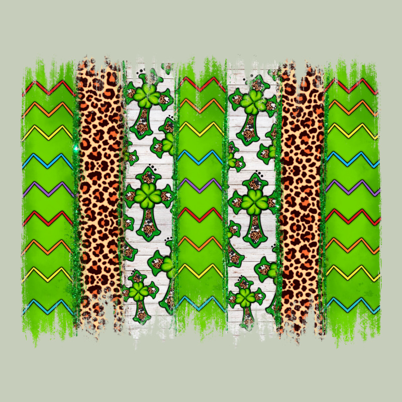 Western St. Patrick's Shamrock Cross Leopard Brushstroke Long Sleeve Tee by Artiststas | Teevron