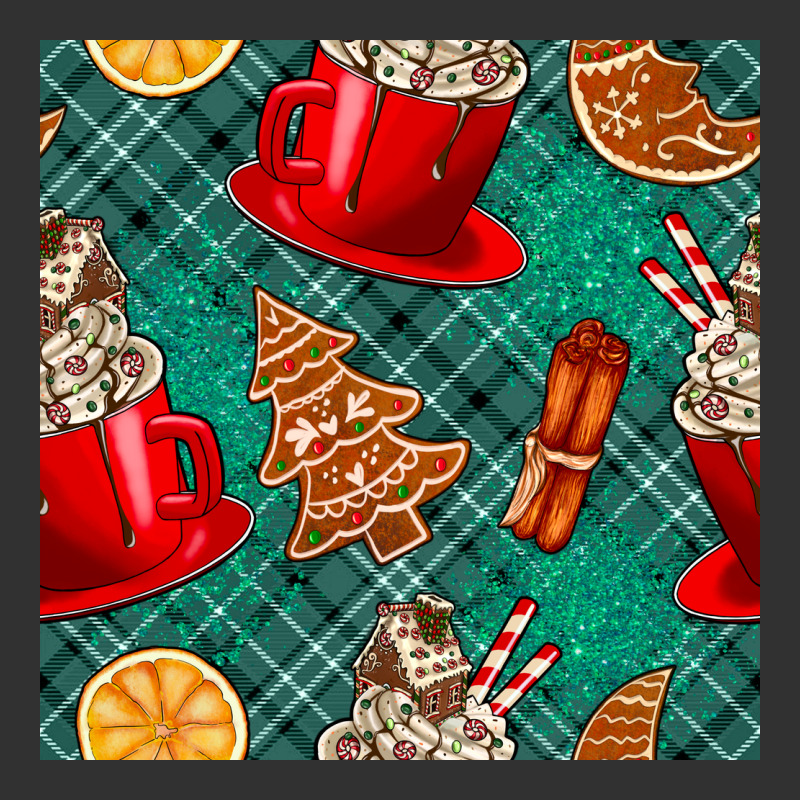 Christmas Hot Chocolate And Cookie Seamless Pattern Urban Heavy Tee by BundleAndBundleShop | Teevron