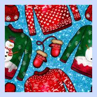 Christmas Clothes Seamless Pattern Urban Heavy Tee | Teevron