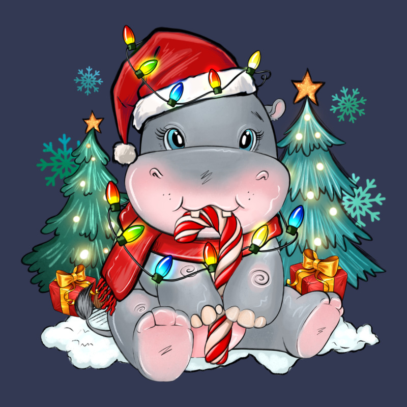 Cute Christmas Hippopotamus Heavyweight Hoodie by MaliasSmallBusiness | Teevron