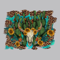 Leopard Bull Skull Cactus Sunflowers Long Sleeve Tee | Teevron