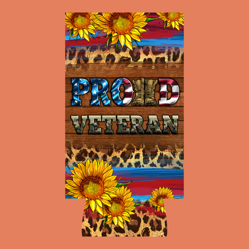Proud Veteran 12 Oz Slim Can Cooler Classic Tee by Artiststas | Teevron