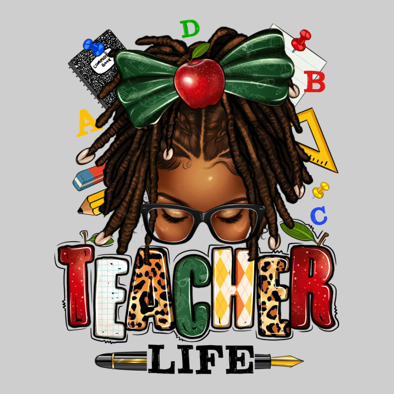 Teacher Life Afro Locs Messy Bun Premium Tee by texasbilliewilder | Teevron