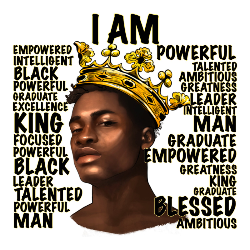 Afro Man Black King I Am Premium Tee by texasbilliewilder | Teevron