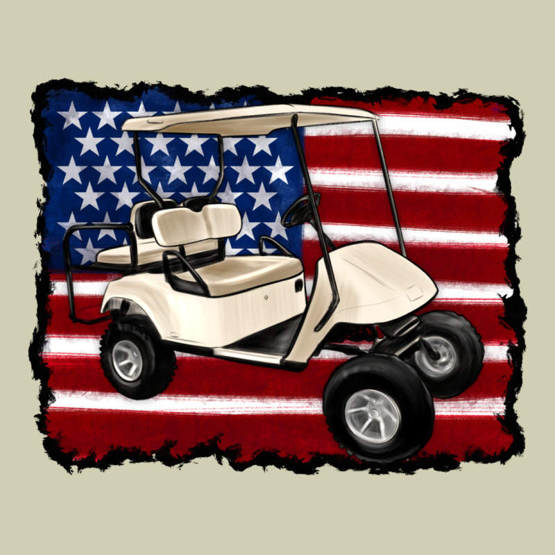 Golf Cart American Flag Heavy Core Tee by Artiststas | Teevron