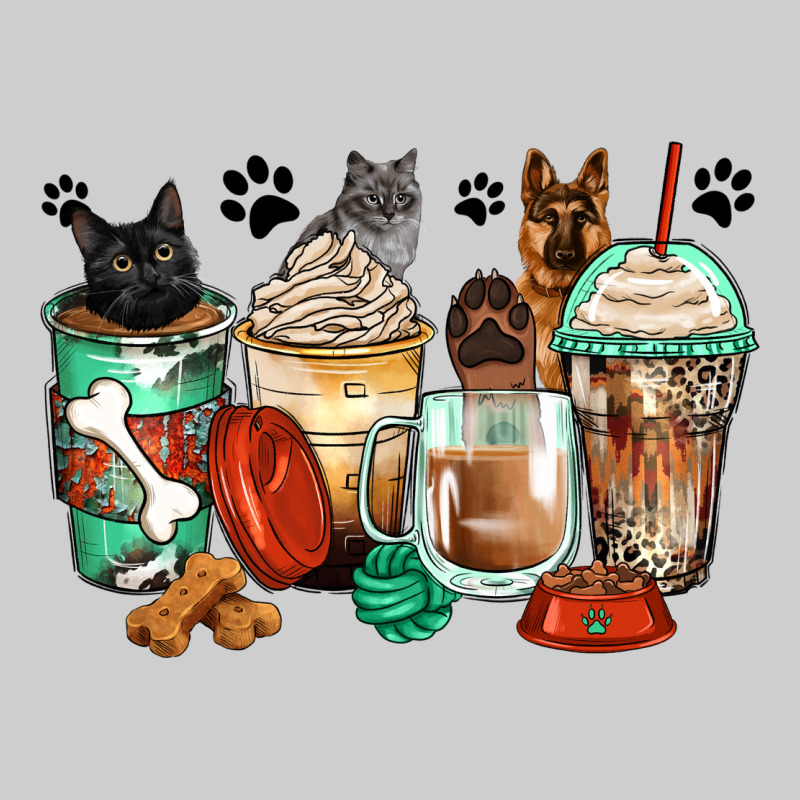 German Shepherd Black And Grey Cat Coffee Cups Premium Tee by Zillion Design Studio | Teevron