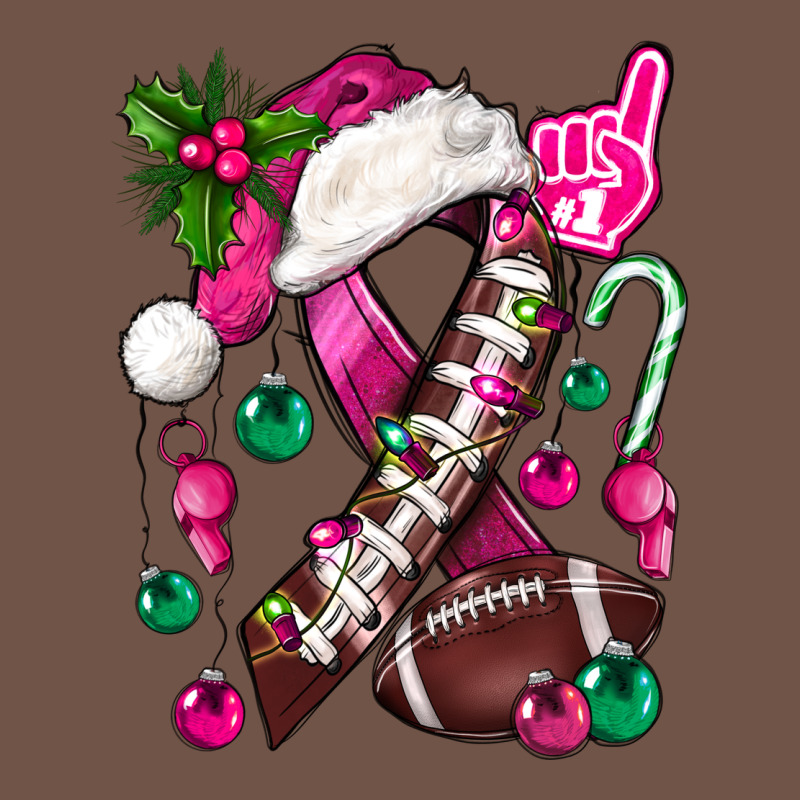 Pink Christmas Breast Cancer Ribbon Football Premium Sweatshirt by BundleAndBundleShop | Teevron