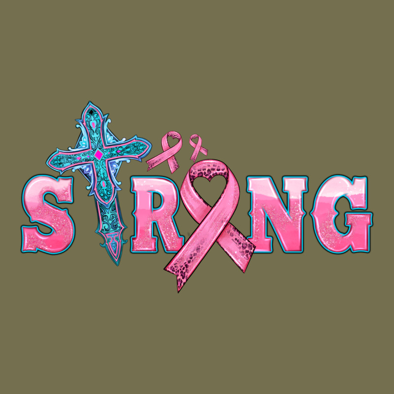 Strong With Cross Ribbon Vintage Hoodie by HRA Design Shop | Teevron
