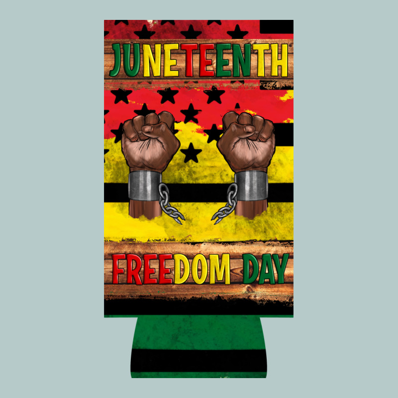 Juneteenth Freedom Day 12 Oz Can Cooler (slim) 2 Heavy Core Tee by Artiststas | Teevron