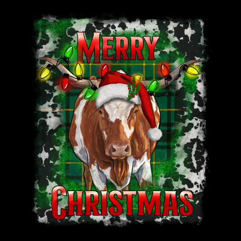 Western Merry Christmas Longhorn Cow Premium Tee by RanaPortraitStore | Teevron