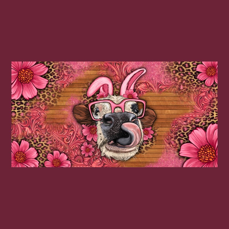 Easter Heifer With Bunny Ears And Glasses License Plate Long Sleeve Tee by Artiststas | Teevron