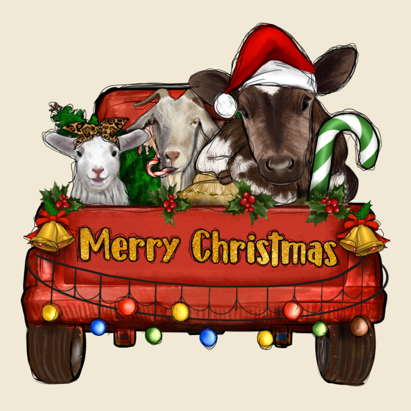 Merry Christmas Truck Farm Animals Premium Tee by RanaPortraitStore | Teevron