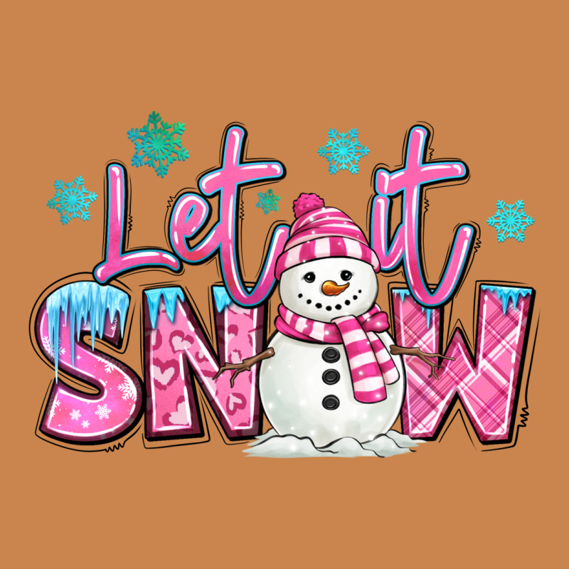Let It Snow Pink Christmas Snowman Heavyweight Hoodie by MaliasSmallBusiness | Teevron