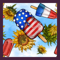 4th Of July Sunflowers Ice Cream Seamless Pattern Classic Tee | Teevron