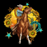 Bucking Horse With Cowboy And Sunflower Premium Tee | Teevron