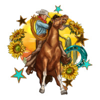 bucking horse with cowboy and sunflower | Teevron