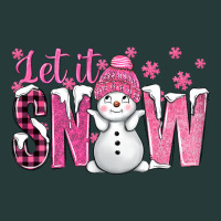 Pink Let It Snow With Cute Snowman Premium Sweatshirt | Teevron