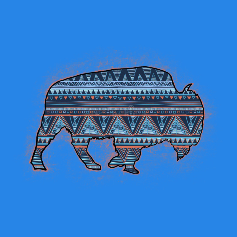Bison Silhouette Blue Aztec Premium Hoodie by Bettercallsaul | Teevron