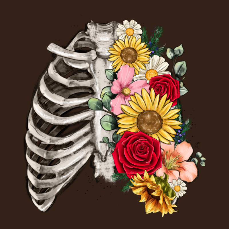 Floral Ribcage Heavy Core Tee by MaliasSmallBusiness | Teevron