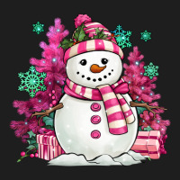 Pink Christmas Snowman Heavyweight Hoodie | Teevron
