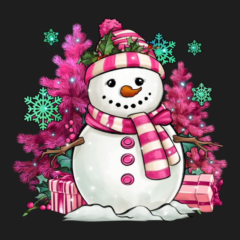 Pink Christmas Snowman Heavyweight Hoodie by MaliasSmallBusiness | Teevron
