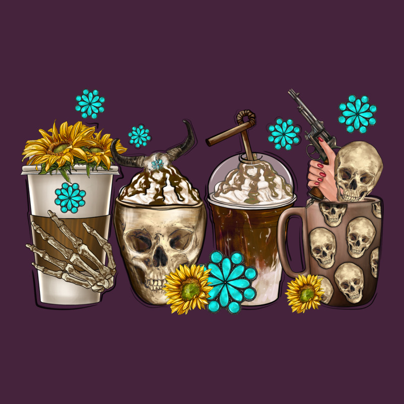 Coffee Cups Bull Skull With Gemstones Premium Tee by texasbilliewilder | Teevron