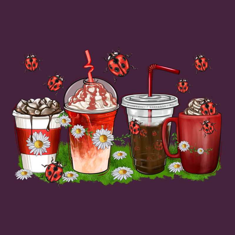 Coffee Cups Lady Bug With Daisies Premium Tee by texasbilliewilder | Teevron