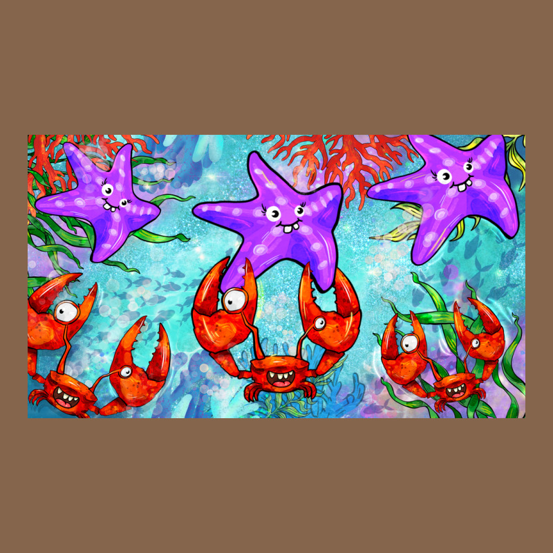 Crab And Starfish  Cup Premium Tee by BarkalooDesign | Teevron