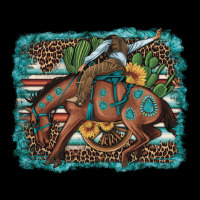 Bucking Bronco Cowboy Rodeo Cactus And Sunflowers Long Sleeve Tee | Teevron