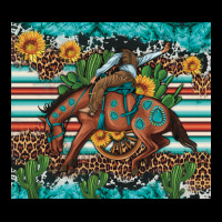 Bucking Bronco Cowboy Rodeo Cactus And Sunflowers Long Sleeve Tee | Teevron