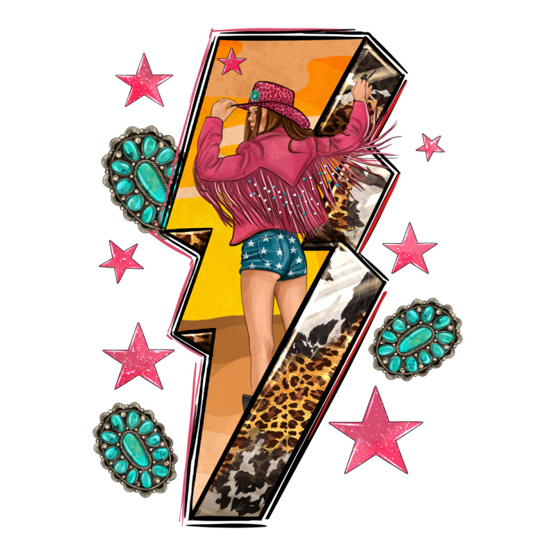 Cowgirl With Lightning Bolt Premium Tee by texasbilliewilder | Teevron
