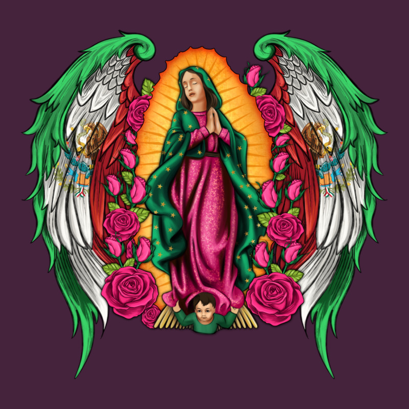 Mexican Flag Wings Our Lady Of Guadalupe Long Sleeve Tee by Artiststas | Teevron