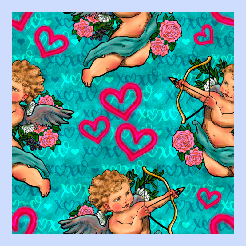 Valentines Day Cupid And Neon Heart Seamless Pattern Urban Heavy Tee by BundleAndBundleShop | Teevron