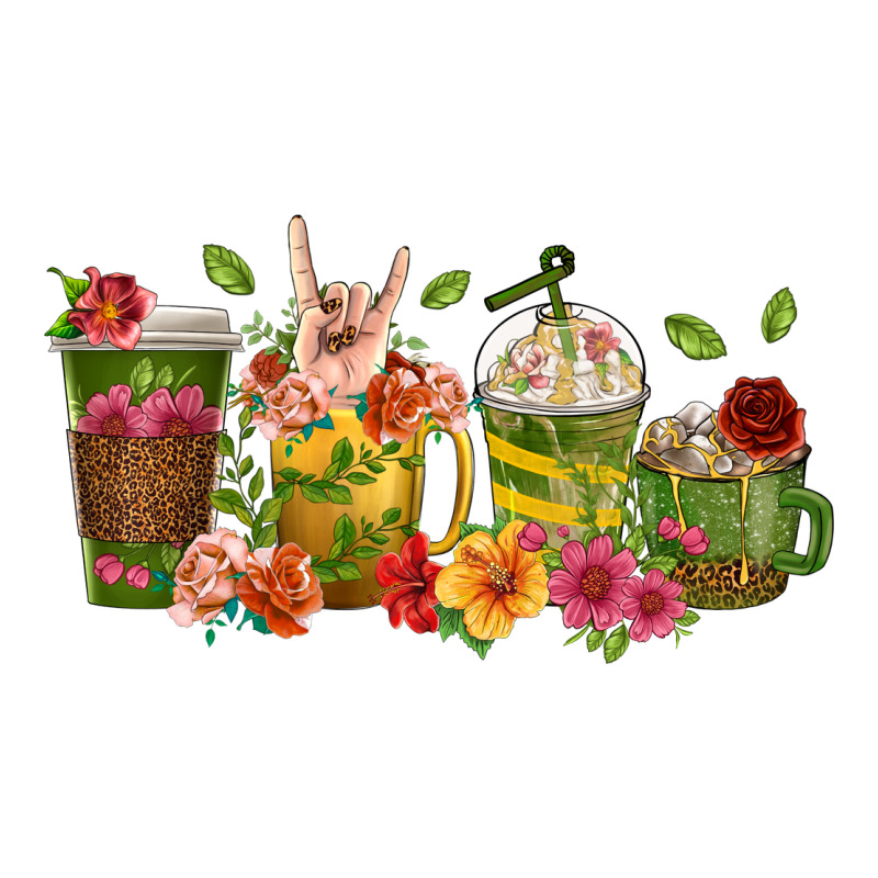 Floral Hustler Coffee Cups Premium Tee by texasbilliewilder | Teevron