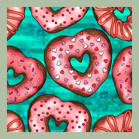 Valentines Day Heart Donuts Seamless Pattern Urban Heavy Tee | Teevron