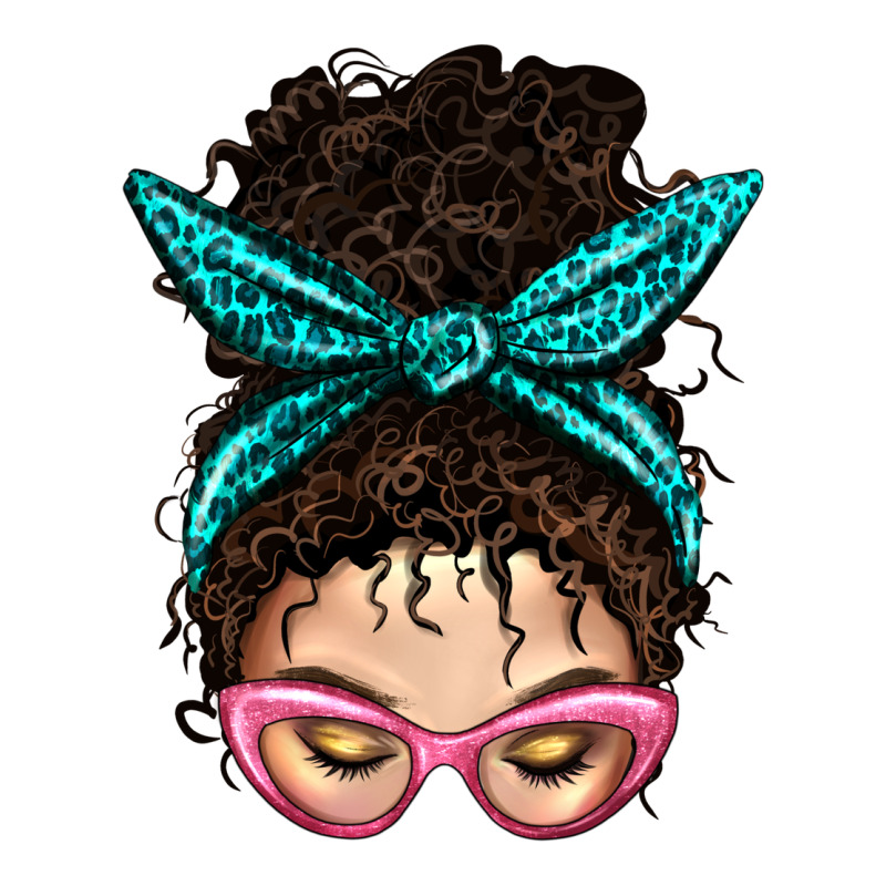 Messy Curly Bun Mom With Leopard Bandana Premium Sweatshirt by BundleAndBundleShop | Teevron
