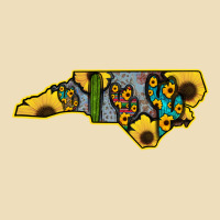 Western North Carolina Map Sunflower Premium Hoodie | Teevron