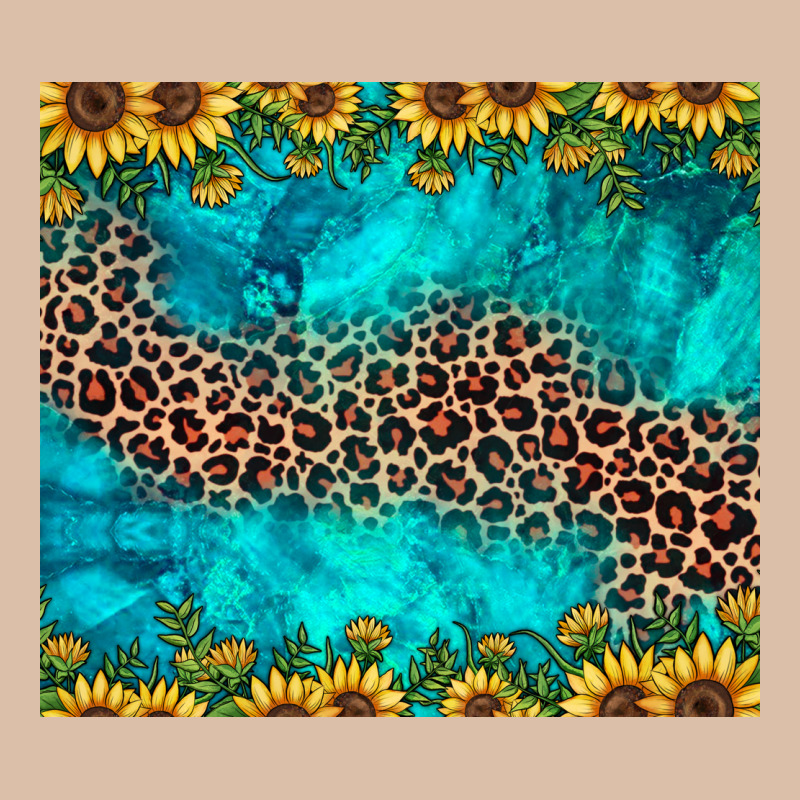 Leopard Turquoise Sunflower Urban Heavy Tee by JahusDesignShop | Teevron
