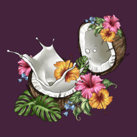 Coconut With Tropical Leavers And Flowers Premium Tee | Teevron