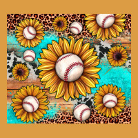 Baseball Leopard Turquoise Sunflower Urban Heavy Tee | Teevron