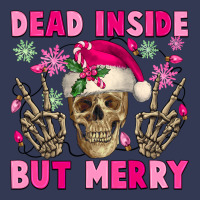 Dead Inside But Merry Pink Christmas Skeleton Heavyweight Hoodie | Teevron