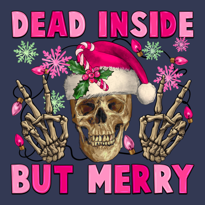 Dead Inside But Merry Pink Christmas Skeleton Heavyweight Hoodie by NancyCooperArtShop | Teevron