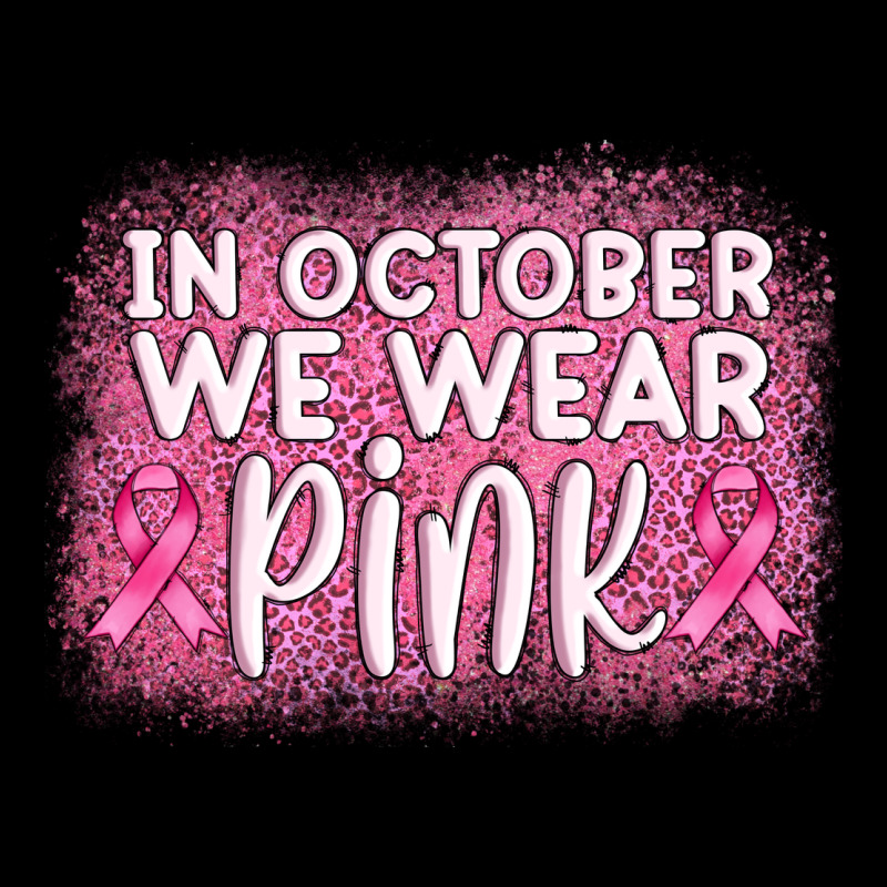 In October We Wear Pink Leopard Glitter Ladies Tee by AdoDesignShop | Teevron