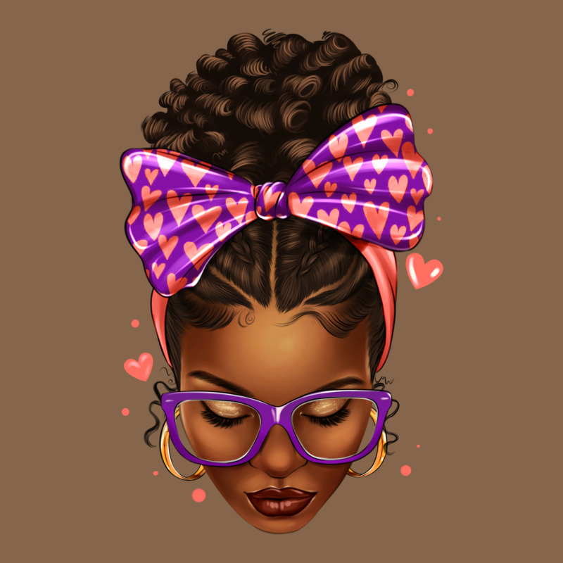 Sorority Colors Purple Carol Afro Messy Bun Woman Premium Tee by texasbilliewilder | Teevron