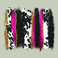Cow , Yellow And Pink Glitter Brushstrokes Long Sleeve Tee | Teevron