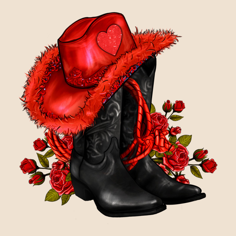Valentines Day Cowboy Boots Red  And Roses Urban Heavy Tee by AdoDesignShop | Teevron